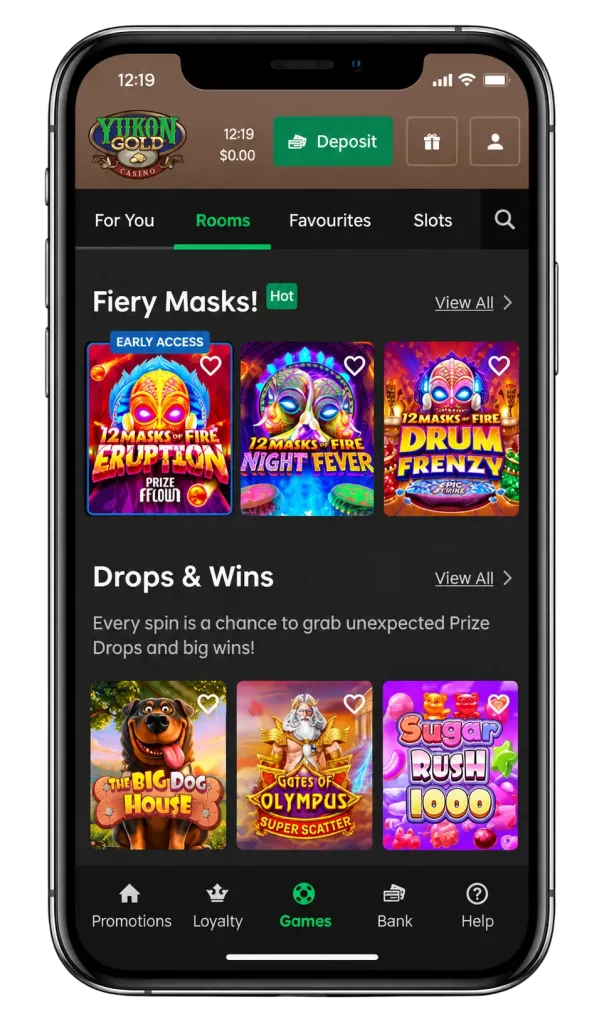 Yukon Gold Casino mobile App